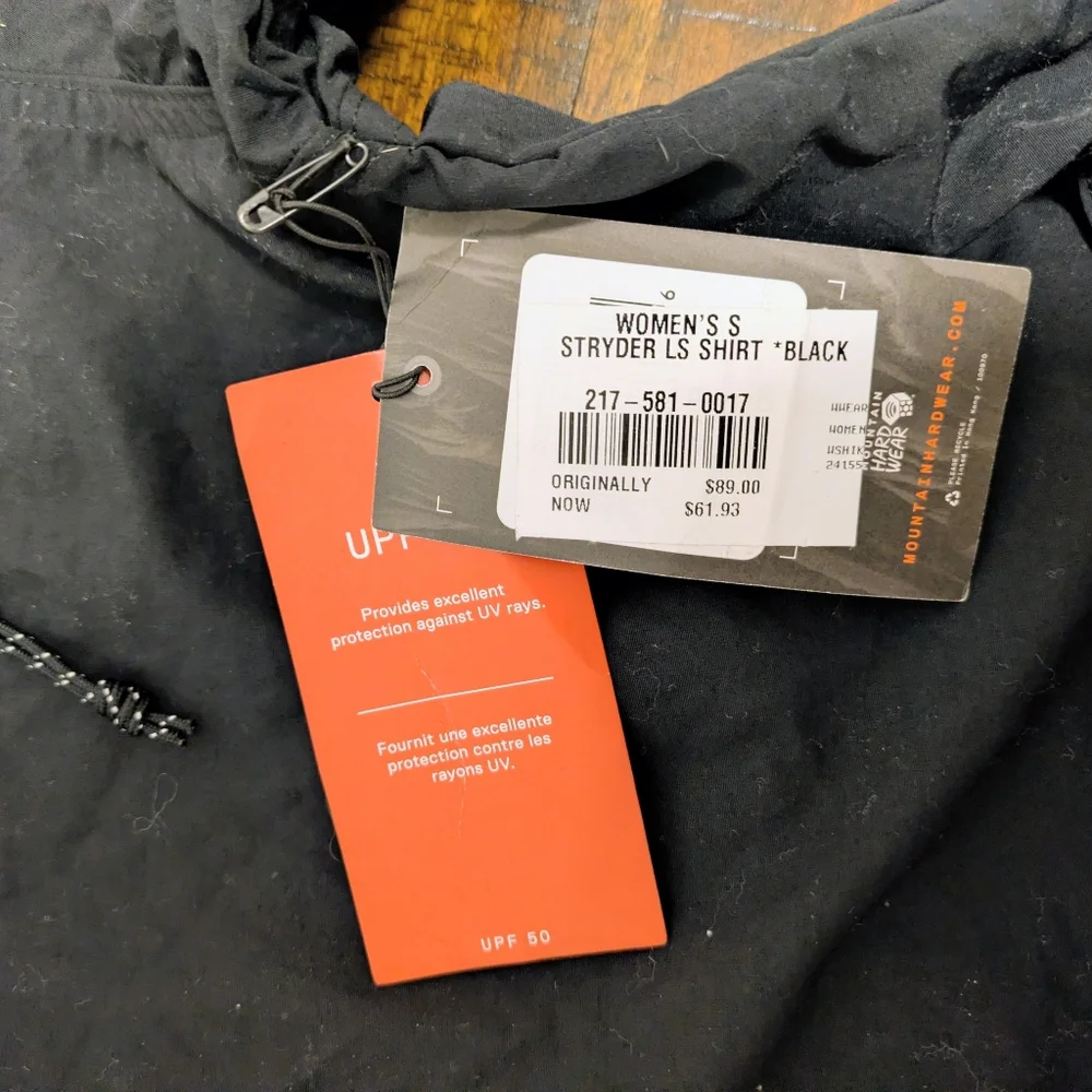 NWT Mountain Hardware Stryder LS shirt black size small - Picture 3 of 8